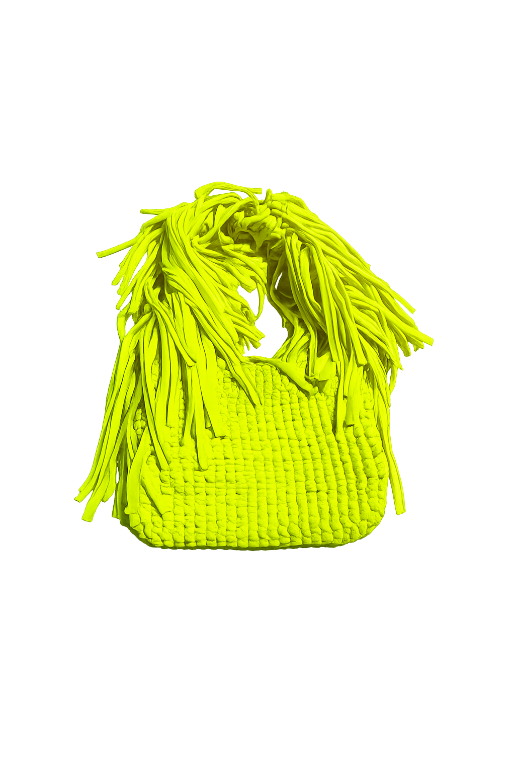 Neon sarı püsküllü el örgüsü mini çanta - Atelier by Meli - görsel 2