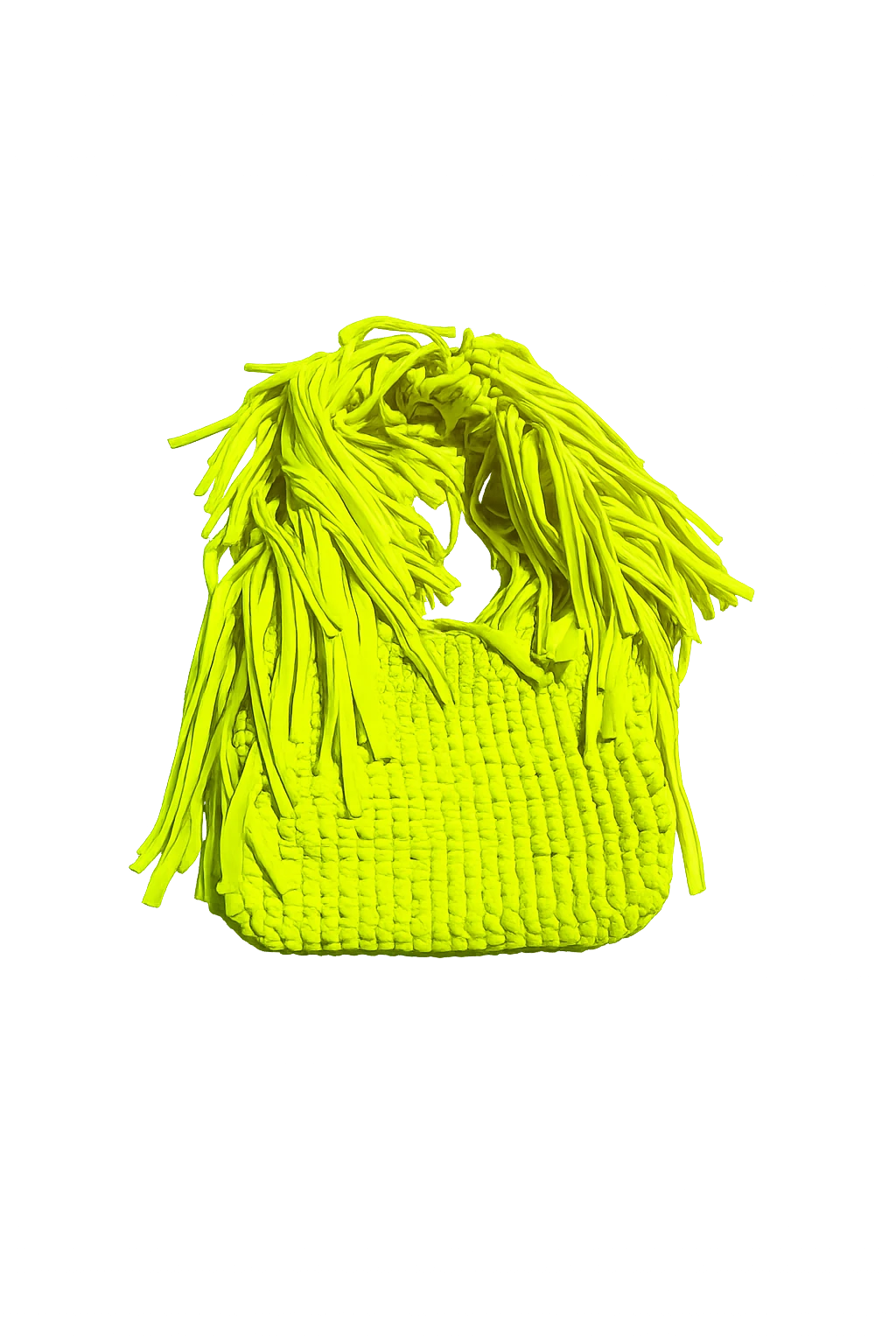 Neon sarı püsküllü el örgüsü mini çanta - Atelier by Meli - görsel 2